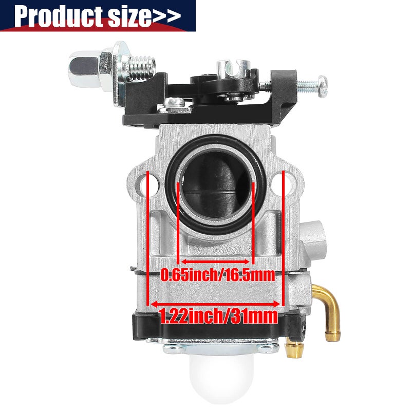 QAZAKY Carburetor for 33cc 40cc 43cc 47cc 49cc 50cc 2-Stroke Engine 15mm Intake Hole Dirt Pocket Rocket Bike ATV Scooter Mini Chopper Quad Go Kart Hedge Trimmer Brush Cutter Blower Edger Cultivator - Image 2